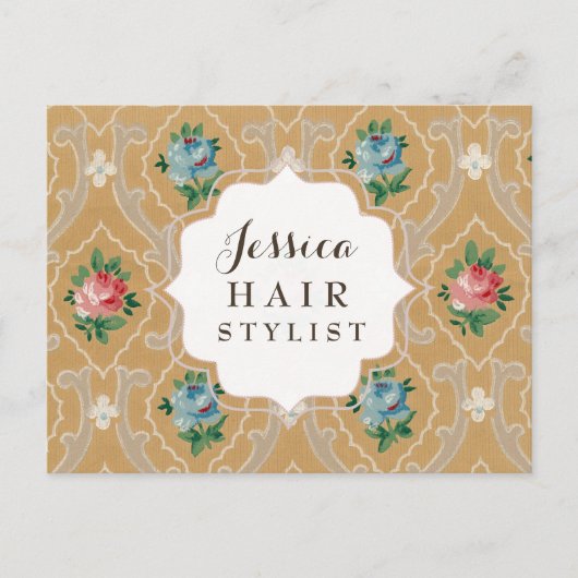 ヴィンテージ壁紙アポイントメントはがき ポストカード (正面)