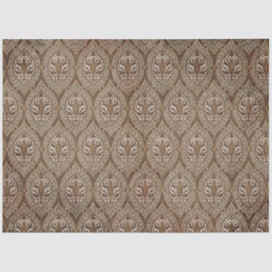 ヴィンテージ壁紙エフェメラパターンセピアデクページ 薄葉紙 (正面)