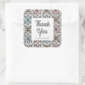 ヴィンテージ壁紙カスタムテンプレートありがとう スクエアシール (バッグ)