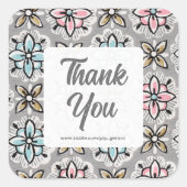 ヴィンテージ壁紙カスタムテンプレートありがとう スクエアシール (正面)