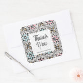 ヴィンテージ壁紙カスタムテンプレートありがとう スクエアシール (封筒)