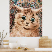 ヴィンテージ壁紙キャットポスタープリント ポスター (キッチン)