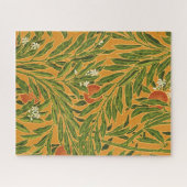 ヴィンテージ壁紙パターンオレンジの木の絵 ジグソーパズル (横)