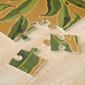 ヴィンテージ壁紙パターンオレンジの木の絵 ジグソーパズル (側面)