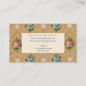 ヴィンテージ壁紙パターン美容師テンプレート 名刺 (裏面)