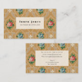 ヴィンテージ壁紙パターン美容師テンプレート 名刺 (正面/裏面)