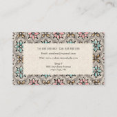 ヴィンテージ壁紙パターン美容師テンプレート 名刺 (裏面)