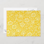 ヴィンテージ壁紙パターン、黄色のマロウ ポストカード (正面/裏面)