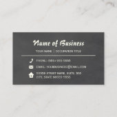 ヴィンテージ壁紙ベージュダマスクと黒板 名刺 (裏面)