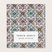 ヴィンテージ壁紙美容師テンプレート折り畳み 名刺 (外部フラット)