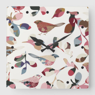 ヴィンテージ壁紙 スクエア壁時計