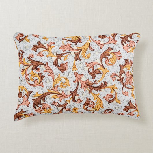ヴィンテージ壁紙 – 18世紀の花柄 アクセントクッション (正面)