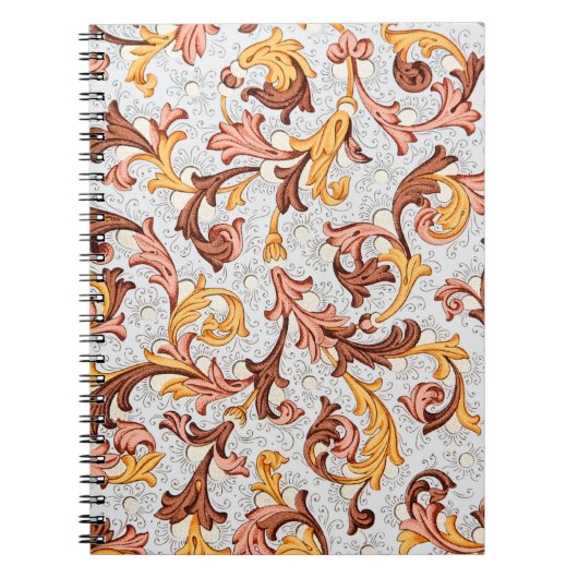 ヴィンテージ壁紙 – 18世紀の花柄 ノートブック (正面)
