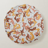 ヴィンテージ壁紙 – 18世紀の花柄 ラウンドクッション (裏面)