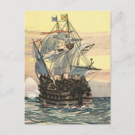 ヴィンテージ変更・海賊船海 案内ポストカード