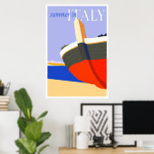 ヴィンテージ夏のイタリア旅行 ポスター (ホームオフィス)
