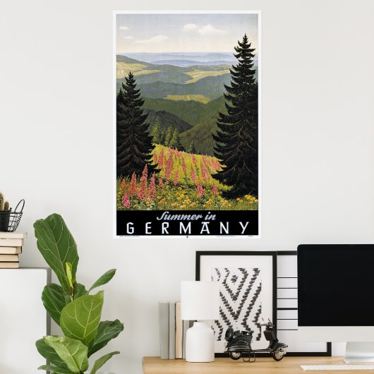 ヴィンテージ夏のドイツ旅行ポスター ポスター (ホームオフィス)