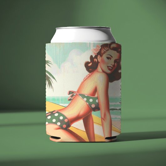ヴィンテージ夏のビーチピン留め 缶クーラー