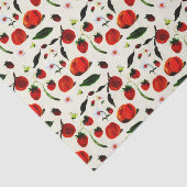 ヴィンテージ夏のピーチフルーツピンクの花蝶 薄葉紙 (詳細)