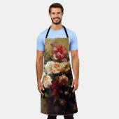ヴィンテージ夏の花byアンリファンタン – ラトゥール エプロン (着用した状態)