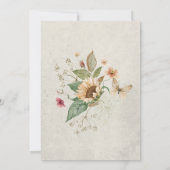 ヴィンテージ夏ひまわりフローラシャワー招待状 招待状 (裏面)