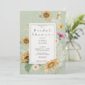 ヴィンテージ夏ひまわりフローラシャワー招待状 招待状 (スタンド正面)