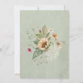 ヴィンテージ夏ひまわりフローラシャワー招待状 招待状 (裏面)