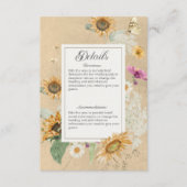 ヴィンテージ夏ひまわりフローラ詳細 エンクロージャーカード (正面)