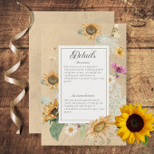 ヴィンテージ夏ひまわりフローラ詳細 エンクロージャーカード
