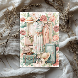 ヴィンテージ夏休み旅行のスーツケース 薄葉紙