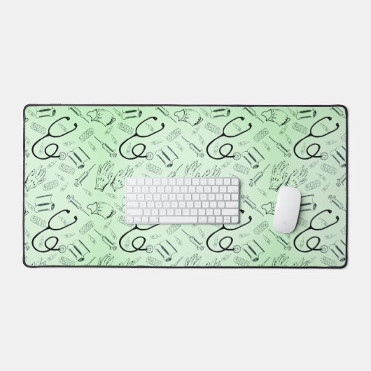 ヴィンテージ外科医の緑の医学博士のパターン デスクマット (キーボード&マウス)