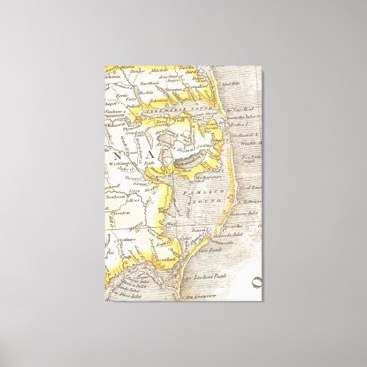 ヴィンテージ外銀の地図(1818) キャンバスプリント (正面)