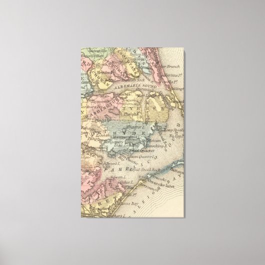 ヴィンテージ外銀の地図（1859年） キャンバスプリント (正面)