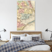 ヴィンテージ外銀の地図（1859年） キャンバスプリント (インサイチュ (寝室))
