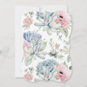 ヴィンテージ多汁性フローラ赤ちゃんシャワー 招待状 (裏面)