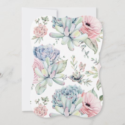 ヴィンテージ多汁性フローラ赤ちゃんシャワー 招待状 (裏面)