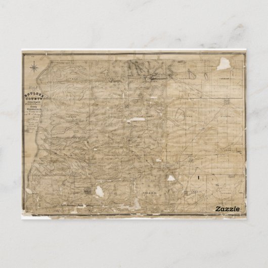 ヴィンテージ大きい石郡地図はがき ポストカード (裏面)