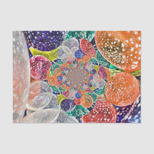 ヴィンテージ大バルーンカラフル抽象芸術ファインアート 薄葉紙 (正面)