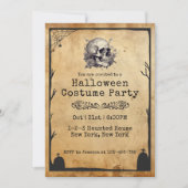 ヴィンテージ大人エレガントのハロウィーンの衣装パーティー 招待状 (正面)