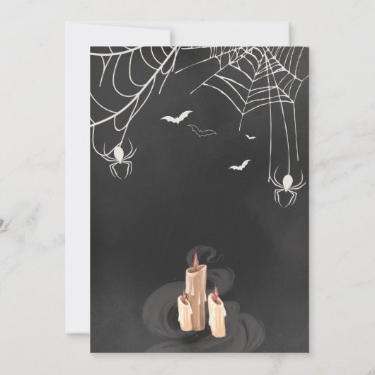 ヴィンテージ大人ゴシックのハロウィーン誕生日パーティー 招待状 (裏面)