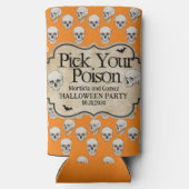 ヴィンテージ大人ハロウィンパーソナライズされた薬屋 スリム缶クーラー (裏面)