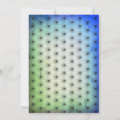 ヴィンテージ大人ハロウィーンブルーとグリーンパーティー 招待状 (裏面)