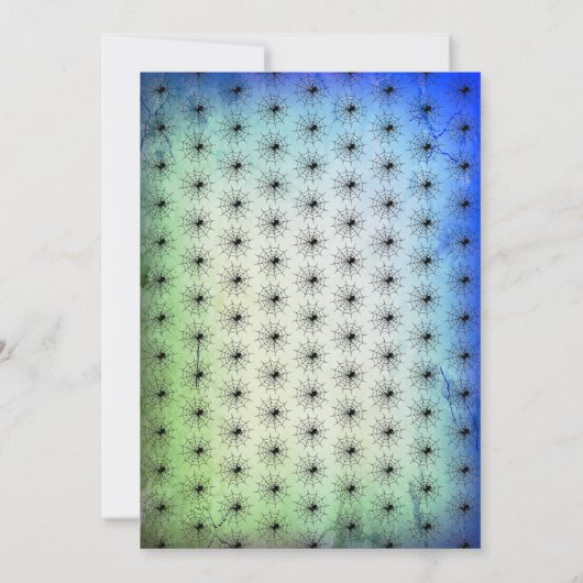 ヴィンテージ大人ハロウィーンブルーとグリーンパーティー 招待状 (裏面)