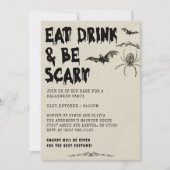 ヴィンテージ大人食べのハロウィーン、飲み物&怖がる 招待状 (正面)