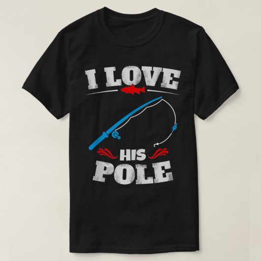 ヴィンテージ大好きポールおもしろい魚釣りカップル戦 Tシャツ (デザイン正面)