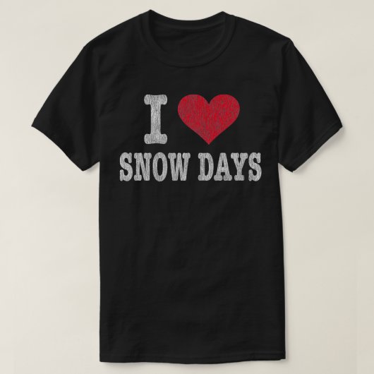 ヴィンテージ大好き雪の日おもしろいギフト Tシャツ (デザイン正面)