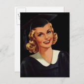 ヴィンテージ大学の共同卒業女性 案内ポストカード (正面/裏面)