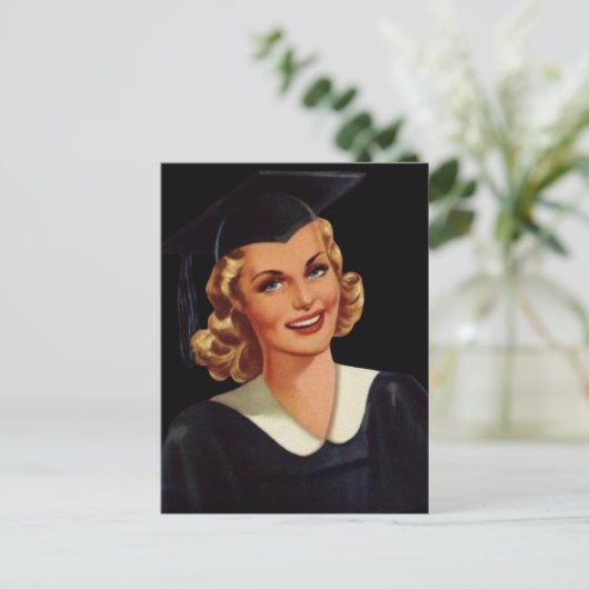 ヴィンテージ大学の共同卒業女性 案内ポストカード (スタンド正面)