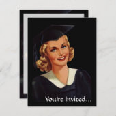 ヴィンテージ大学の共学卒業生の女性 招待状 (正面/裏面)