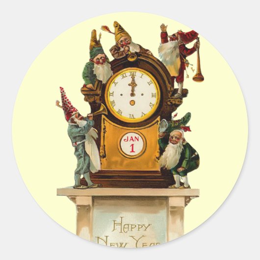 ヴィンテージ大晦日シール ラウンドシール (正面)